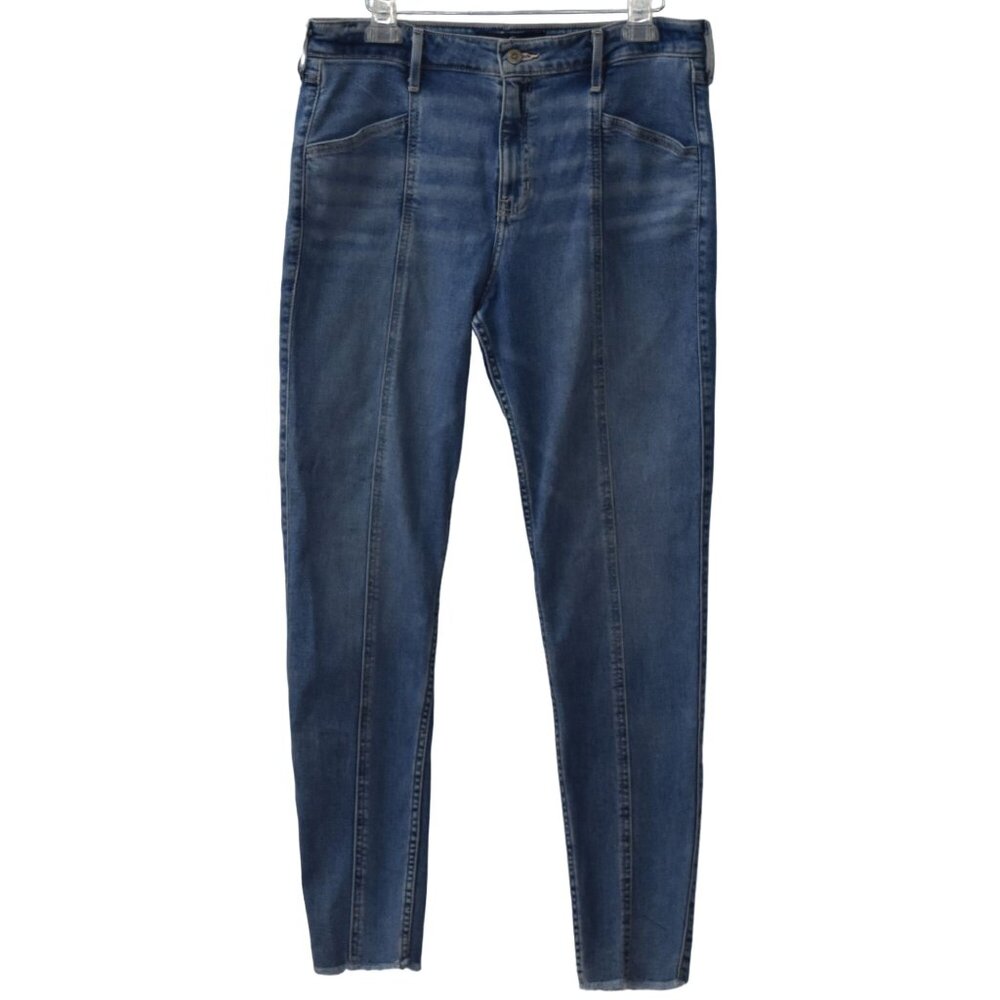 Hollister Jeans High Rise Super Skinny Raw Hem  Juniors 15R 32 x 30 Y2K Indie